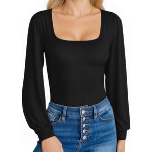 Black Long Sleeve Women's Bodysuit